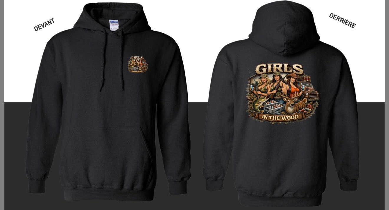 Hoodie “Girls in the Wood” – Classique Noir