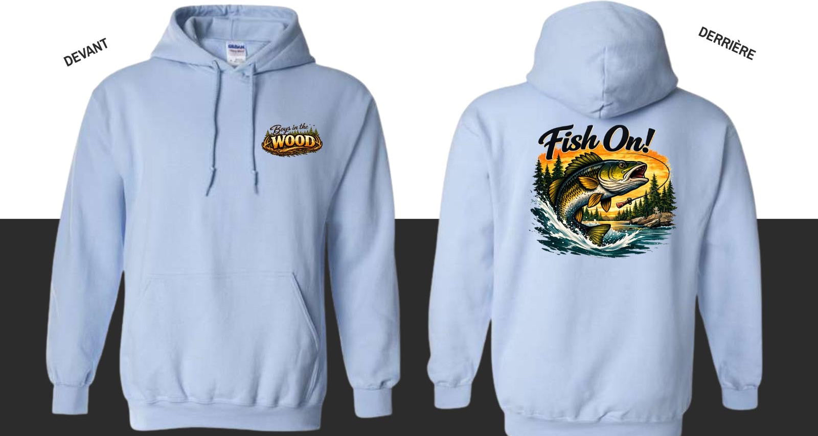 🔥 Hoodie “Fish On” – Boys in the Wood 🔥